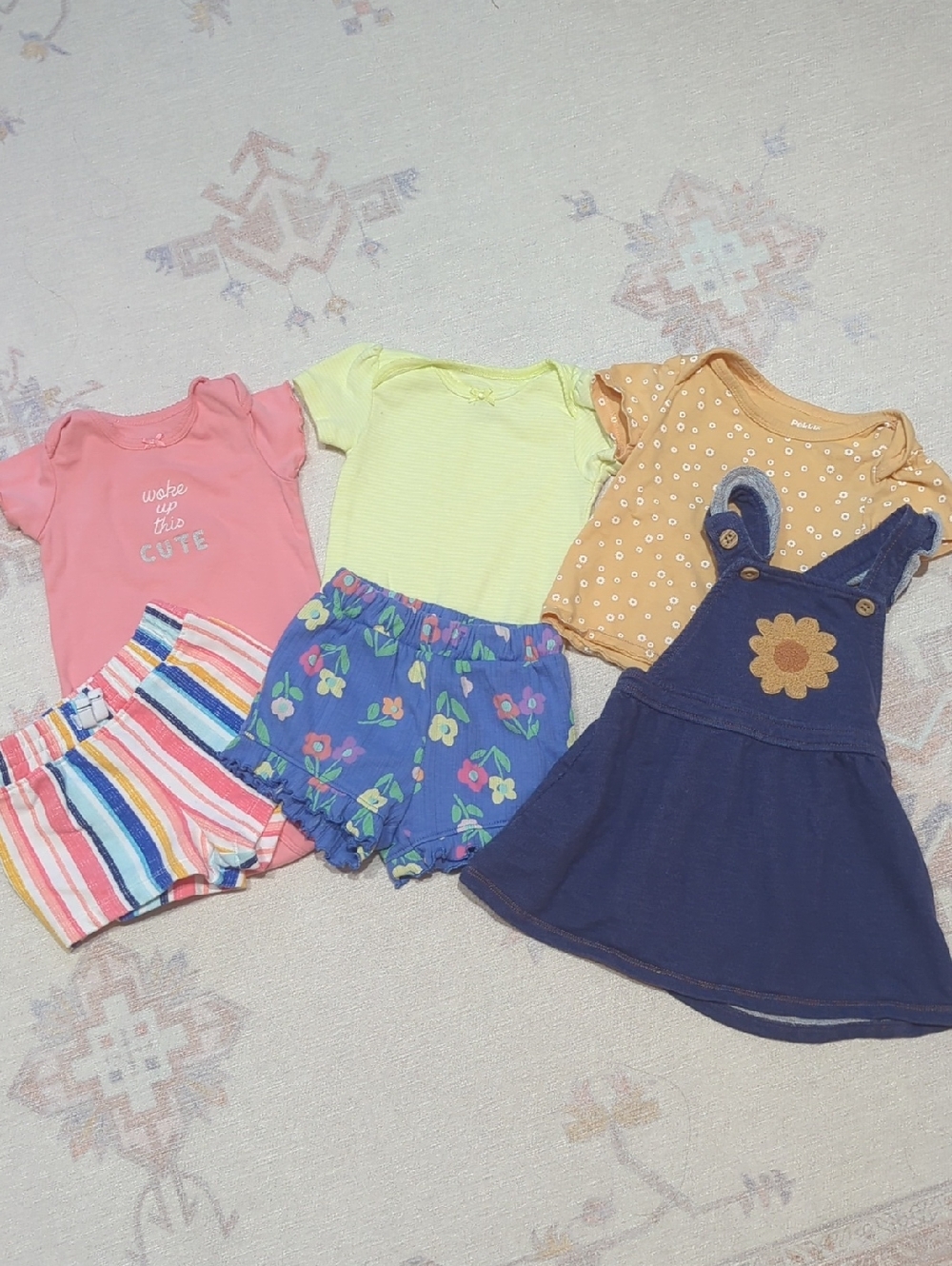 12 Months 6-Piece Infant Summer Mix - Yellow, Navy, Peach, Multicolor